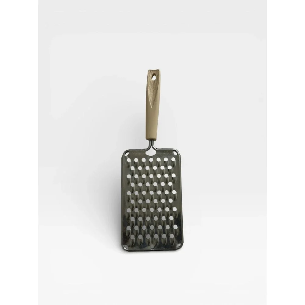 Vintage EKCO USA Stainless Steel Handheld Cheese‎ Grater Almond Tan Handle Retro
